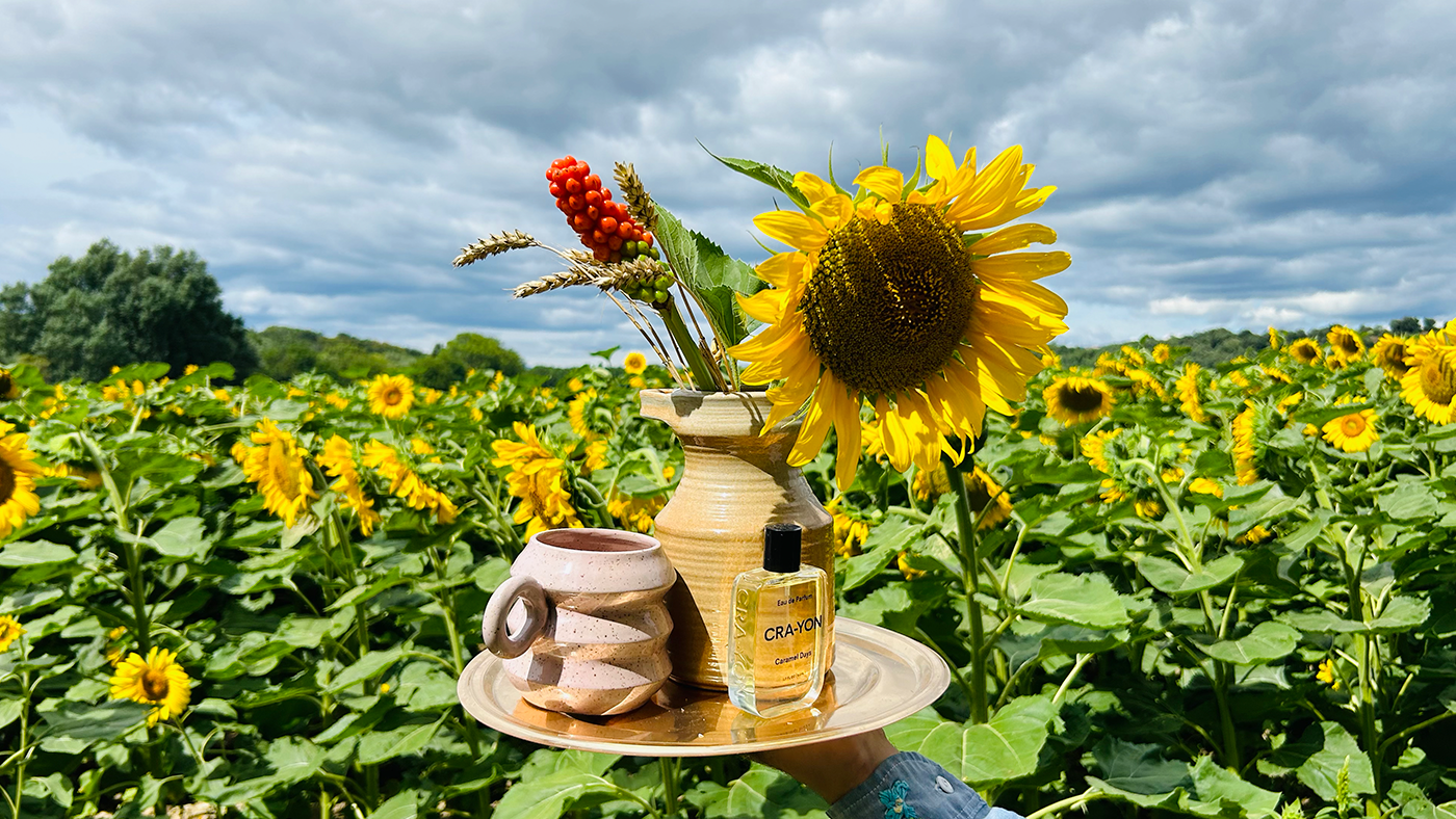 Golden Hour in a Bottle: Caramel Days by CRA-YON is a sweet, sun-kissed fragrance with floral warmth.