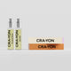 CRA-YON 'Caramel Days' and 'Art Life' pocket perfumes with matching cream and orange boxes on white background