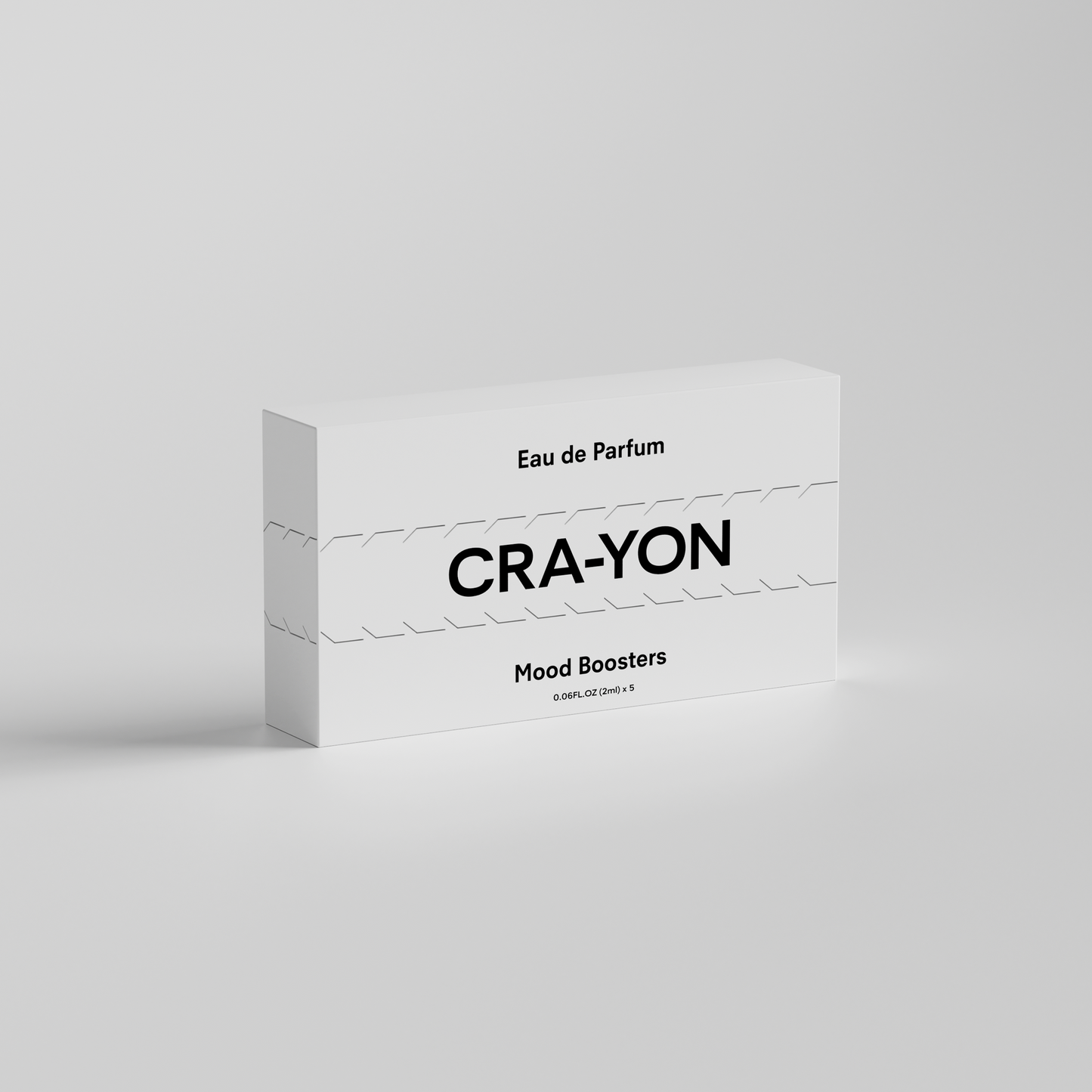 CRA-YON 'Mood Boosters' Eau de Parfum box in white packaging with black text, standing on white background