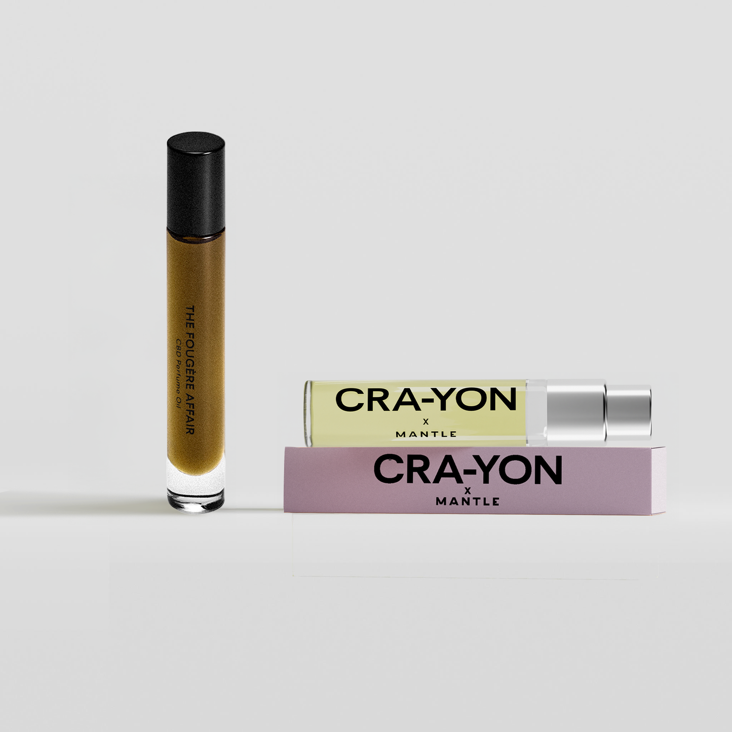 CRA-YON x MANTLE The Fougère Affair – perfume and perfume oil on light background