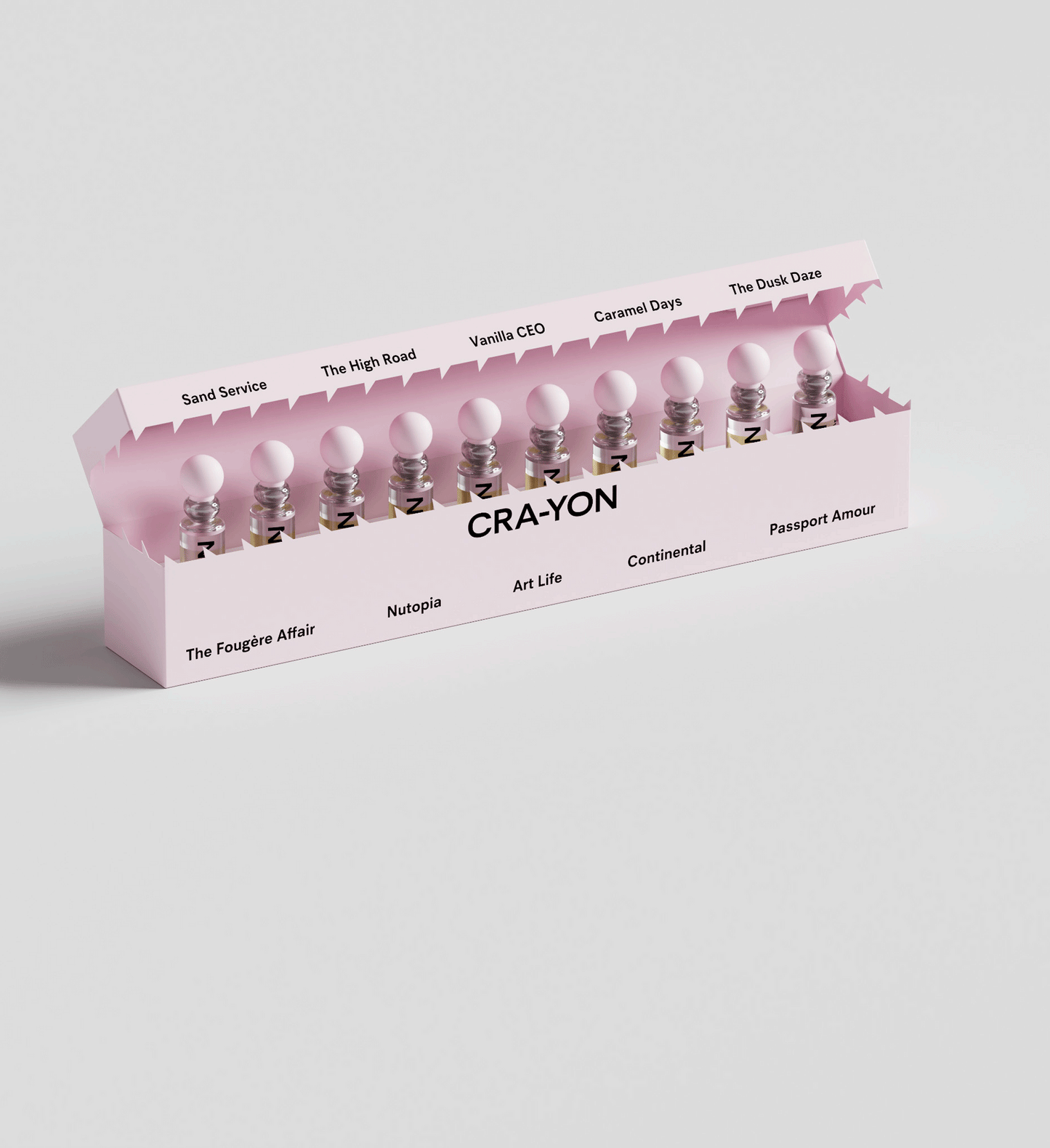 PERFUME SAMPLES FROM CRA-YON IN A PINK DISCOVERY KIT