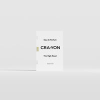 The High Road Eau de Parfum 2ml sample by CRA-YON in white packaging, displayed against a light background.