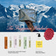 The Fragrance Wardrobe with Caramel Days, Vanilla CEO and Nutopia Pocket Perfumes 10ml, Sand Service Body Lotion 500ml and silver CRA-YON Beauty Bag