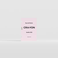 Vanilla CEO Eau de Parfum 2ml sample by CRA-YON in a pink packaging, displayed against a light background.