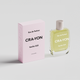CRA-YON Vanilla CEO Eau de Parfum bottle with soft yellow fragrance beside pastel pink packaging box on a clean background